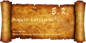 Bugyis Kalliopé névjegykártya